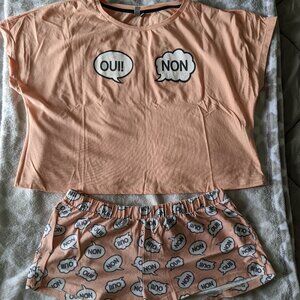 Asos Oui Non French Print Pajama Short SeAsos Oui Non French Print US Small NWOT
